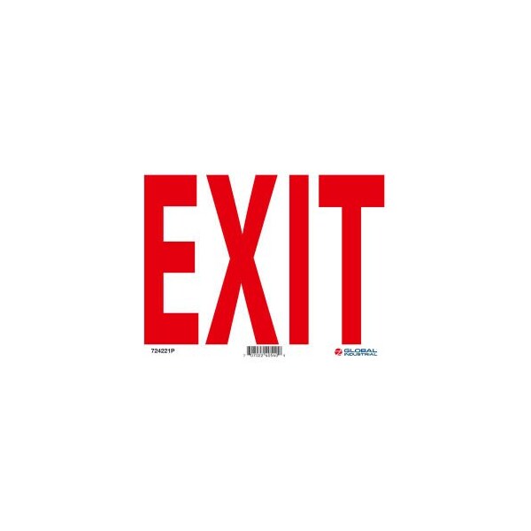 Nmc Exit Sign 10W x 7H Pressure Sensitive Vinyl GLOM24P - main